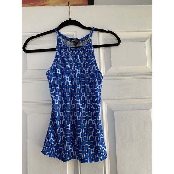 Tommy Hilfiger Women Small Blue Logo Sleeveless Strap Shelf Bra Stretch Tank Top - Picture 2 of 4